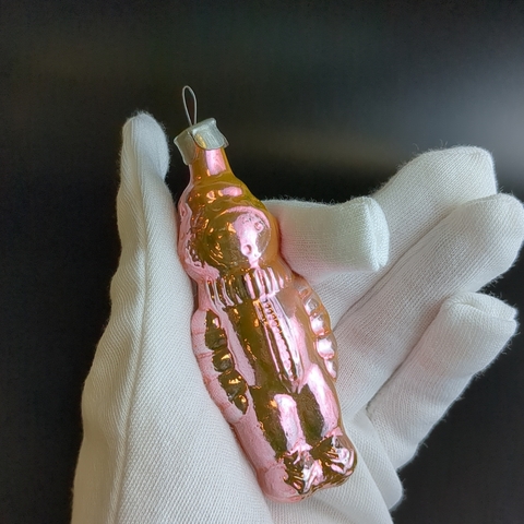 Ёлочная игрушка "Космонавт", стекло, подвесная, винтаж СССР 1960-1980 гг
