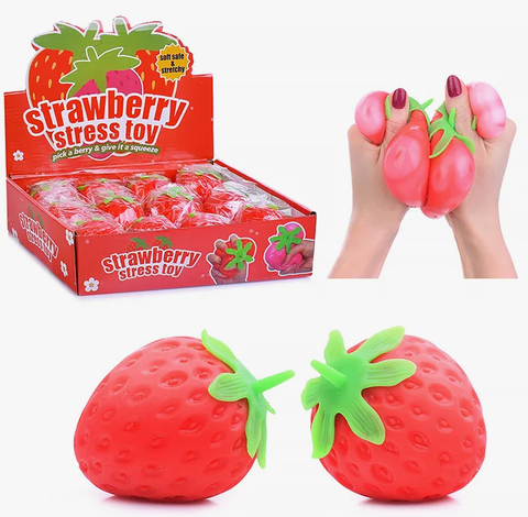 Антистресс Клубника с Гелем, в уп 24шт. цена за шт.