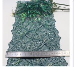 Кружево эластичное изумруд/люрекс 22 см