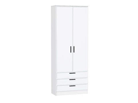 Шкаф двухстворчатый Стиль ШК-803 с ящиками White Silk Белый