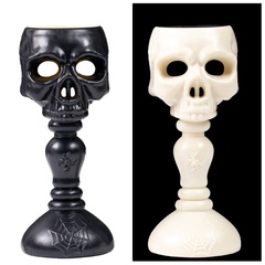 Череп на подставке светодиод бел/черный