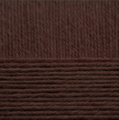 Пряжа "Подмосковная", 50% шерсть, 50% акрил, 100гр-250м, коричневый