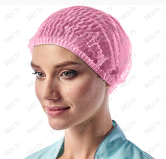 Шапочка "Шарлотта" одноразовая "СЕЙФИТИ", РОЗОВАЯ, 100 шт/уп, Россия