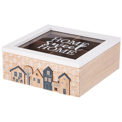 Шкатулка для чая с 4 отделениями 