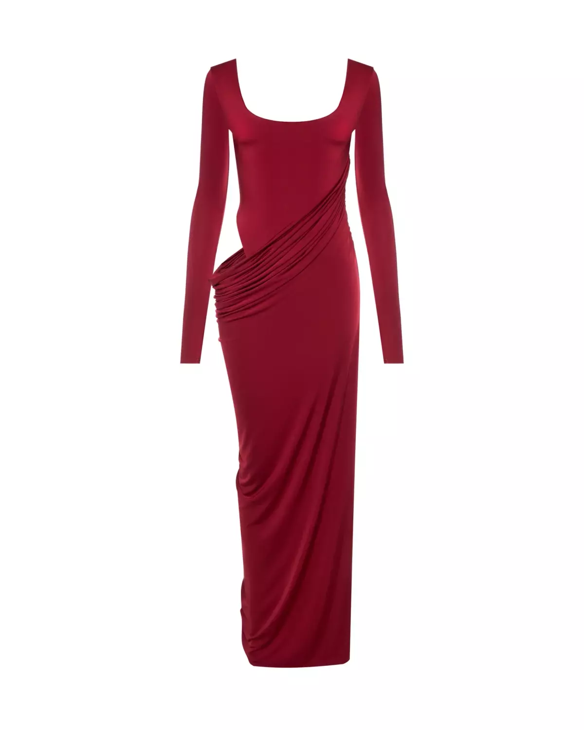 Платье Wave sleeve, Бордовый