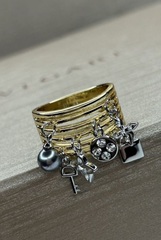 Кольцо LV широкое с подвесками