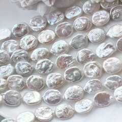 Жемчуг натуральный барочный, монетка, 17,7-18,7 мм, 1 нить, Ж032