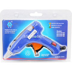 Пистолет клеевой электрический (20Вт) 13х11х2см диаметр 0,7см, металл. наконечник, 1 шт.