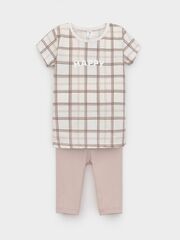 пижама  для девочки  К 1643/дымчатая роза,шотландская клетка