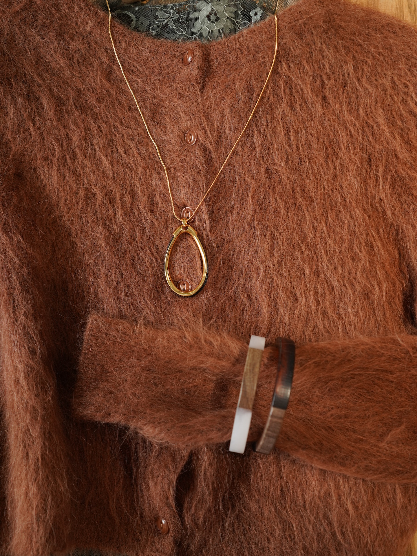 Колье с подвеской в виде капли из металла PREMIUM QUALITY