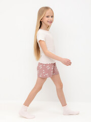 пижама  для девочки  К 1596/розовый,крупная вишня