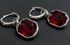 Серьги конго с прямоугольными подвесками из кристаллов