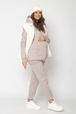 Утепленный спортивный костюм для беременных и кормящих 16216 светлый какао меланж