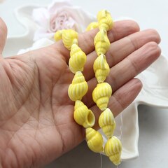 УЦЕНКА!!! Подвеска фарфоровая Ракушка жёлтая 21*14 мм, У047