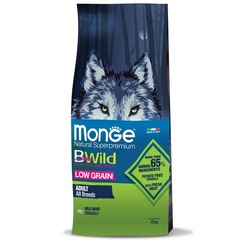 Сухой корм Monge Dog BWild LOW GRAIN для взрослых собак, низкозерновой, из мяса дикого кабана 12 кг