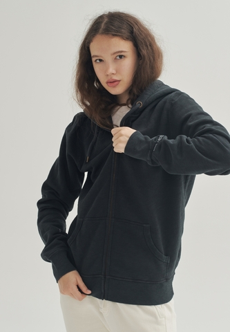 Худи Bowery NYC на молнии однотонное Vintage Black