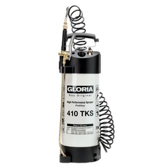 Распылитель Gloria 410TKS Profiline, окрашенная сталь c пластиковым внутренним покрытием, масло-бензостойкий, с манометром, спиралевидный шланг, объем 10 л