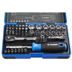 ЗУБР Компакт-47, 47 шт, отвертка-битодержатель с насадками, Профессионал (25283-H47)