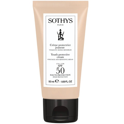 Sothys Солнечная линия: Омолаживающий защитный крем SPF 50 для лица и чувствительных зон (YOUTH PROTECTIVE CREAM for face and sensitive areas SPF50)