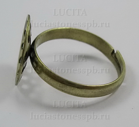 Основа для кольца с ситом 13,5 мм  (цвет - бронза) ()