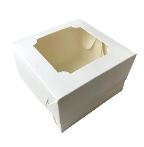 Короб для бенто-торта с окном, 12*12*8см, белый