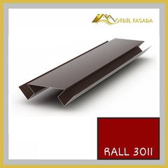 Угол внутренний (вид 1) сложный 75мм RALL 3011-Красно-коричневый 2м