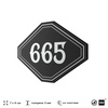 Номерок на дверь квартиры 665, для кабинета, офиса, шильдик 9 х 7 см, черный, Айдентика Технолоджи