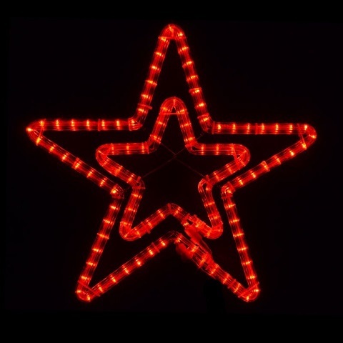 Звезда светодиодная d-55 см. Красная мерцающая