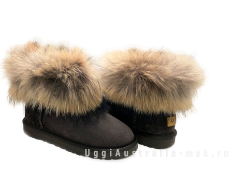 UGG Fox Fur Mini Chocolate