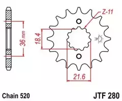 Звезда мотоциклетная JT JTF280.13