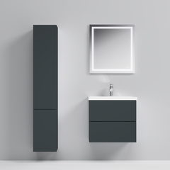 Тумба с раковиной подвесная, 60 см, 2 ящика, графит матовый AM.PM Gem - M90FHX06022GM