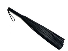 Черная многохвостовая плеть из мягкой кожи - 57 см. - 