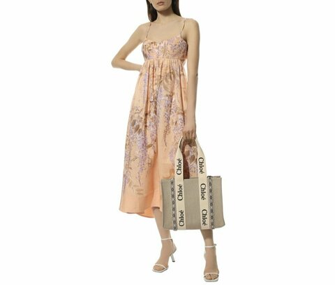 Сумка-тоут женская Chloé Woody бежевый