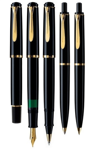 Ручка перьевая Pelikan Elegance Classic M200 Black GT, F (993915)
