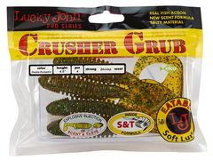 Твистеры съедобные LJ Pro Series Crusher Grub 4.5 in (114 мм), цвет PA19, 4 шт