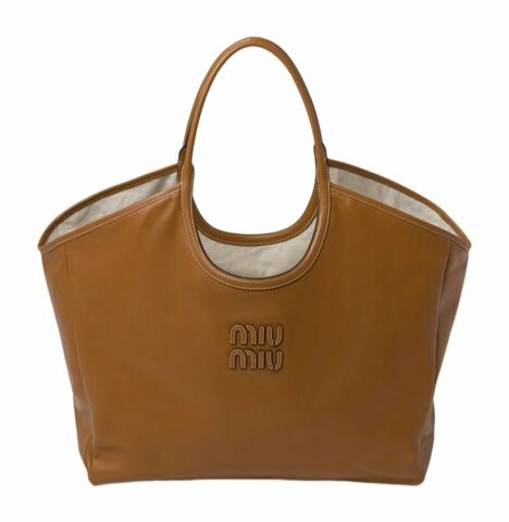 Кожаная сумка Miu Miu Ivy, коричневый