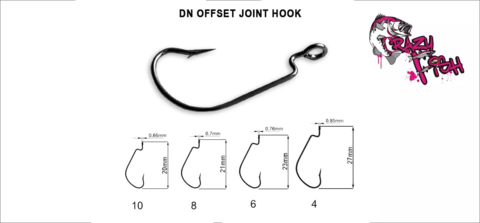Офсетный крючок Crazy Fish DN Offset Joint Hook №4 10 шт/уп продажа от 5 уп.