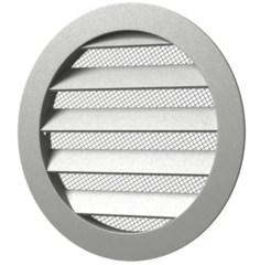 10РКМ, Решетка вентиляционная круглая D125 алюминиевая с фланцем D100 (45)