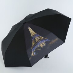 Карманный черный мини зонт NEX с Эйфелевой башней