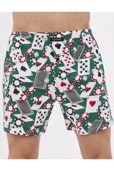 Свободные боксеры CORNETTE 001/011-14 CLASSIC_Зеленый + белый
