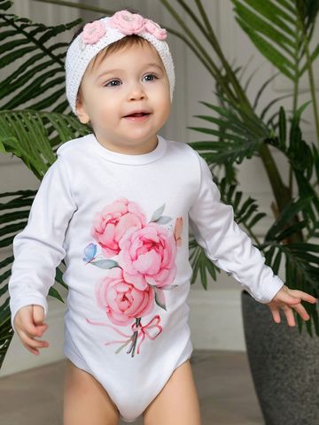 Боди авторский принт "Пионы"