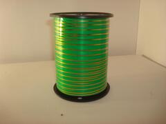 Лента с зол/пол.(0,5 см*250 ярд.) Зеленая