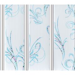 Потолочная панель ПВХ Трёхсекционная 609 Вензель серебро 3000х250 мм