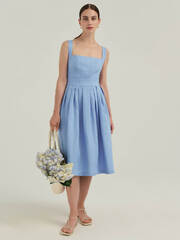 Сарафан DIANA из 100% льна небесного цвета