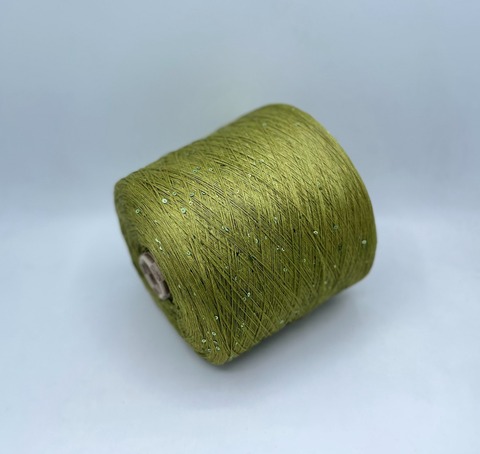 G&G Filati (пр.Италия), art-Lino 680м/100гр, 100%Лен +пайетка, цвет-Травяной. арт.30400