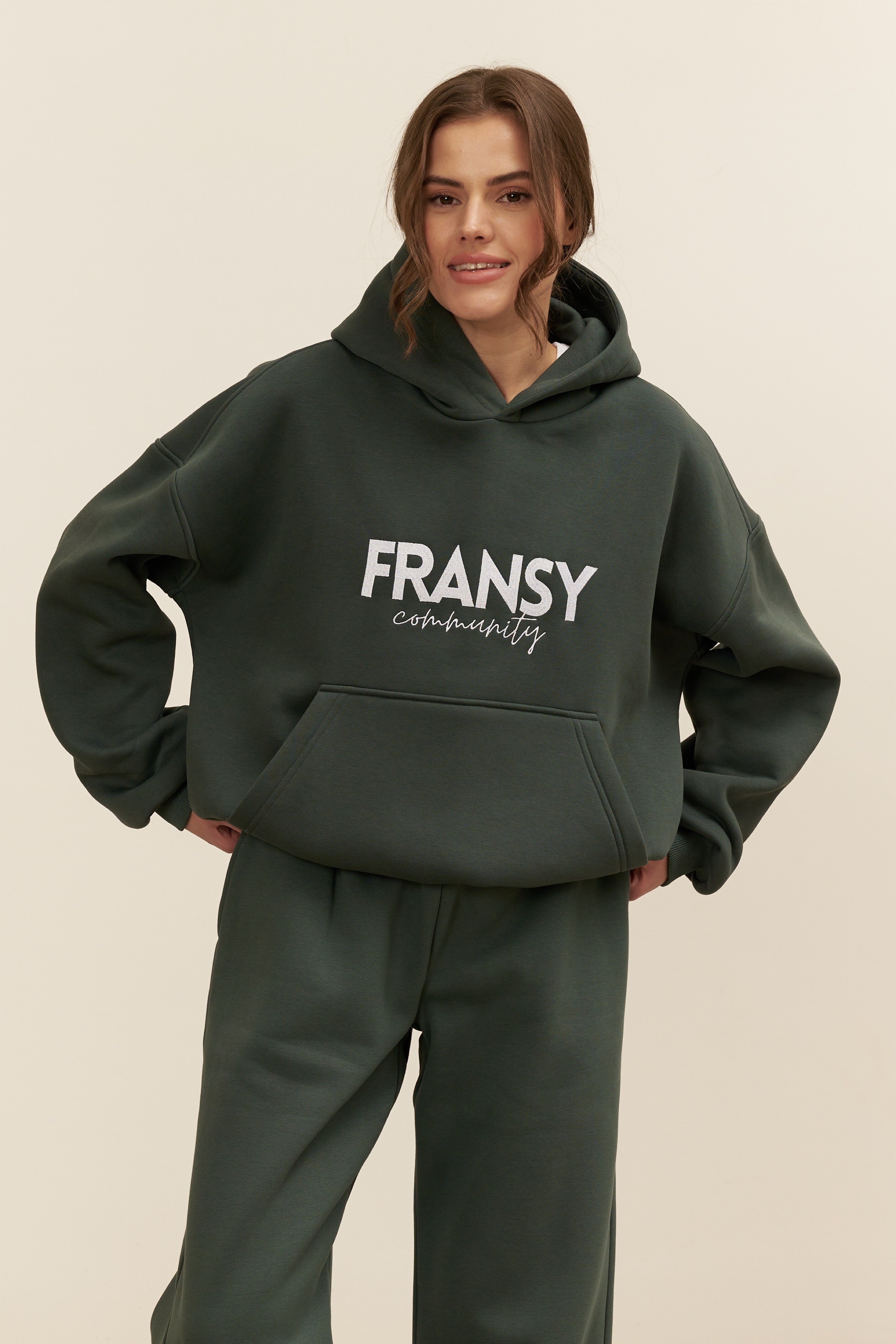 Худи 02 FRANSY COMMUNITY, с начесом, пихта