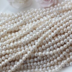 Жемчуг натуральный речной, приплюснутый, 6-7 мм, 1 нить, Ж010