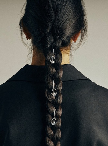 Серьги длинные TAM цветок