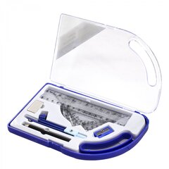 
          Готовальня Alingar, 8 предметов, пластиковый циркуль 105 мм, с карандашом, пластиковый футляр