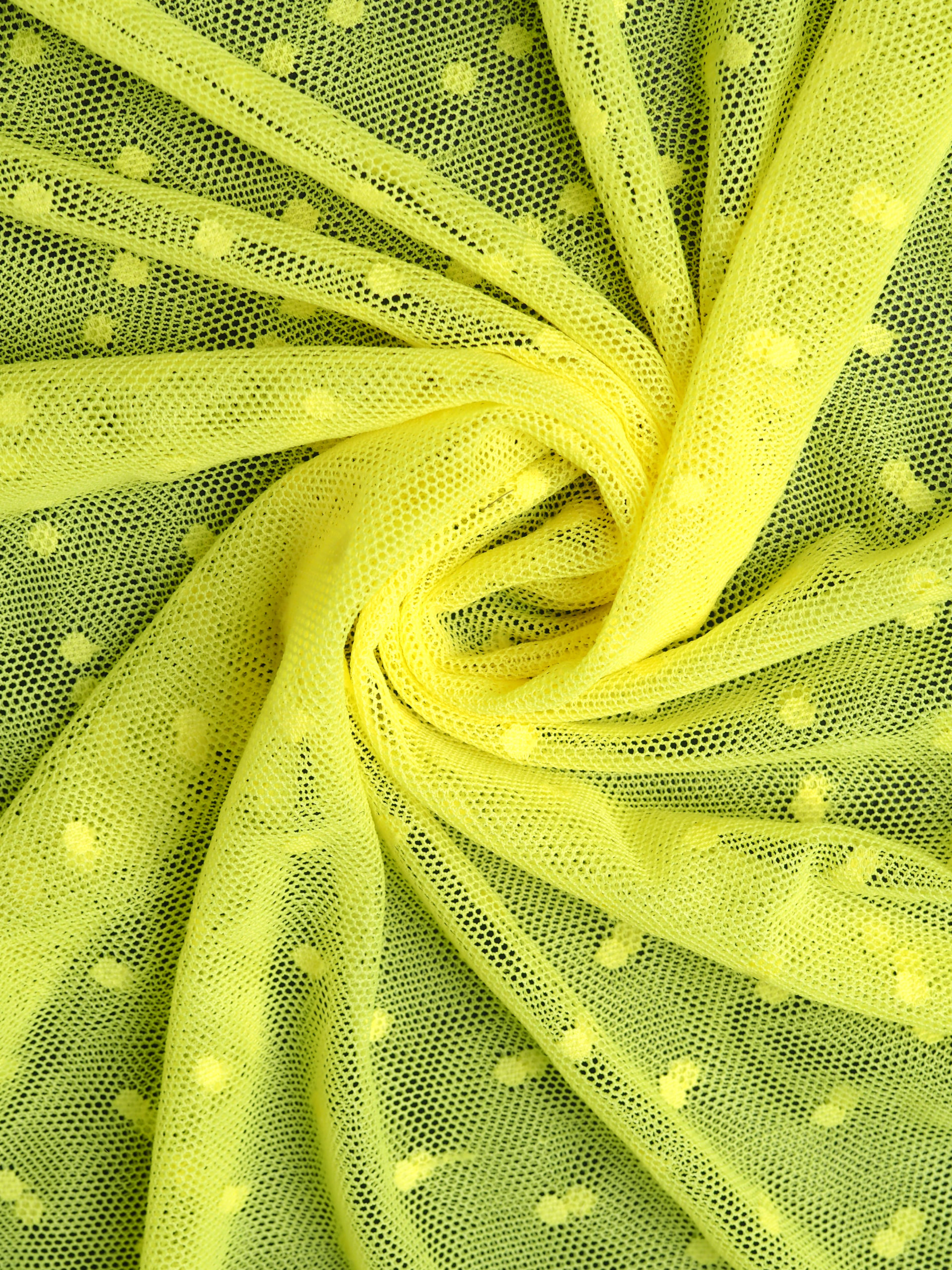 Сетка эластичная лимонная в горошек 5 мм отрезом 75х50 см